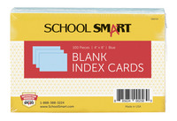 School Smart Unruled Index Cards, 4 x 6 Inches, Blue, Pack of 100 088704