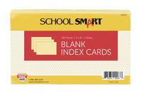 School Smart Unruled Index Cards, 5 x 8 Inches, Canary, Pack of 100 088709