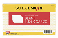 School Smart Unruled Index Cards, 5 x 8 Inches, White, Pack of 100 088714