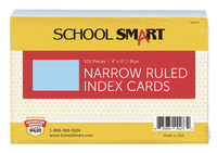 School Smart Ruled Index Card, 4 x 6 Inches, Blue, Pack of 100 088720