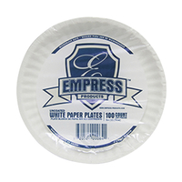 Empress Uncoated Paper Plate, 6 Inches, White, Case of 1000, Item Number 1307984