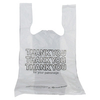 Bunzl Thank You Bag, 11 x 7 x 21 Inches, White, Pack of 1000, Item Number 1308676
