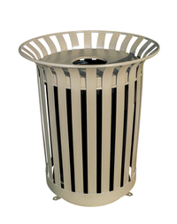 Image for UltraSite Lexington Series 36 Gallon Slat Receptacle with Flat Top Lid and Plastic Liner from School Specialty