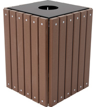 Image for UltraSite 952 Series 2 x 4 Recycled Plastic Square Trash Receptacle from School Specialty