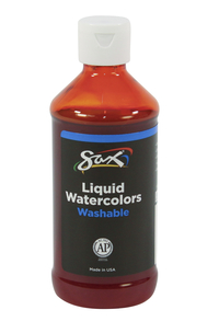 Sax 1567858 8 oz Washable Liquid Watercolor Paint, Assorted Colors - Set of 8