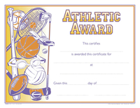 Hammond & Stephens Raised Print Athletic Recognition Award, 11 x 8-1/2 inches, Pack of 25, Item Number 2103095