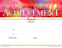 Achieve It! Outstanding Achievement Recognition Awards, Fill in the Blank, 11 x 8-1/2 Inches, Pack of 25, Item Number 2105072