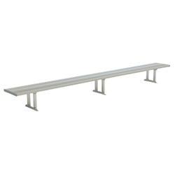 National Recreational Systems Aluminum Portable Double Wide Bench without Backrest, Square Tube and Angle Leg, 15 Feet, Item Number 2107348