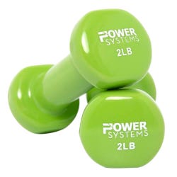 Power System Deluxe Vinyl Dumbbells, 2 Pounds, Lime, Pair, Item Number 2093211