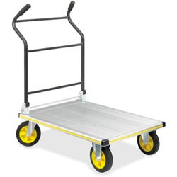 Image for Safco Stowaway Platform Truck, 39 x 24 x 40 Inches, Four 7 Inch Rubber Tires, Silver from School Specialty