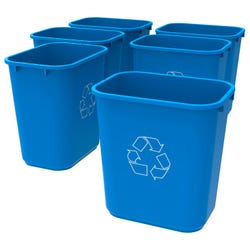 School Smart Indoor Recycle Waste Basket, 28 Quart, Blue, Case of 6 2011702