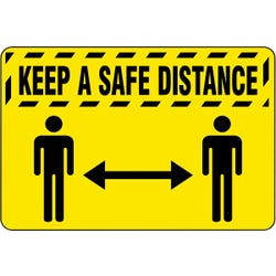 Image for Justrite Mfg Co LLC Keep A Safe Distance Mat, 4 x 6 Feet from School Specialty