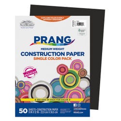 Image for Prang Medium Weight Construction Paper, 9 x 12 Inches, Black, 50 Sheets from School Specialty