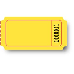 Image for Premier Southern Ticket Single Roll Blank Tickets, 1 x 2 Inches, Yellow, Pack of 2000 from School Specialty