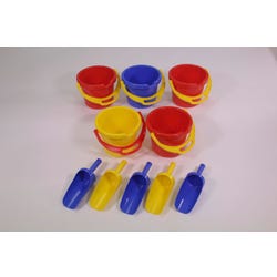 Childcraft Sand Pails and Scoops, Assorted Colors, Set of 10, Item Number 265758