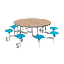 Classroom Select Mobile Table, 8 Stools, Round, 60 Inches 4001257