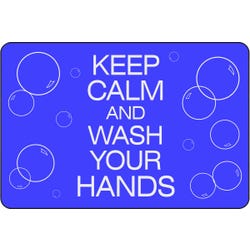 Image for Justrite Keep Calm And Wash Hands Safety Message Mat, 3 x 5 Feet from School Specialty