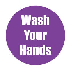 Image for Healthy Habits Floor Stickers, Wash Your Hands, 5 Pack, Purple from School Specialty