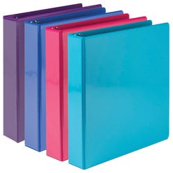 Image for Samsill Durable View Binders, D-Ring, 1-1/2 Inch, Assorted Fashion Colors, Pack of 4 from School Specialty