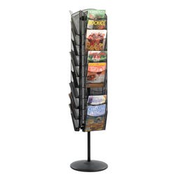 Image for Safco Rotating Magazine Rack, 30 Pocket, 16-1/2 x 16-1/2 x 66 Inches, Black from School Specialty