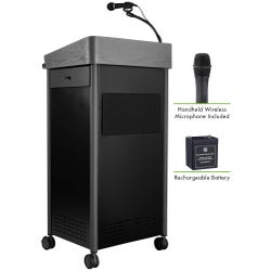 Image for Oklahoma Sound Greystone Lectern with Sound, Rechargeable Battery and Wireless Handheld Mic, 23-1/2 x 19-1/4 x 45-1/2 Inches from School Specialty