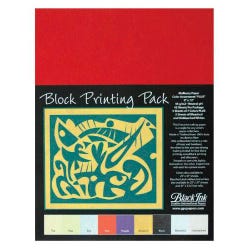 Image for Black Ink Block Printing Paper, 9 x 12 Inches, Assorted Colors, 45 Sheets from School Specialty