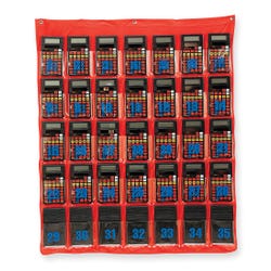 Image for Learning Resources Calculator Storage Pocket Chart, 29 x 36 Inches, Red from School Specialty