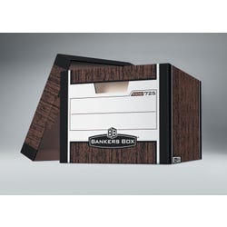 Bankers Box R-Kive File Storage Box, 12 x 15 x 10 Inches, Woodgrain, Pack of 4, Item Number 1327528