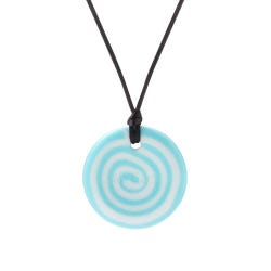 Image for Chewigem Button Necklace, Blue White Swirl from School Specialty