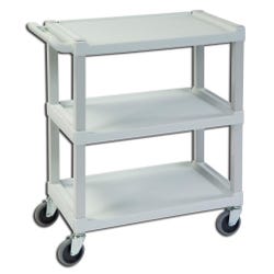 Image for Lakeside Plastic 3 Shelf Standard Duty Utility Cart, 16 X 24 X 50-1/2 Inches, White from School Specialty