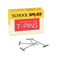 Image for School Smart Handle-Like Head T-Pin, 1-1/2 Inches, Steel, Pack of 100 from School Specialty