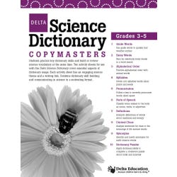Delta Science Dictionary Copy Master Booklet, Grades 3-4, Item Number 201-7406