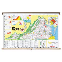 Image for Nystrom Virginia Pull Down Roller Classroom Map, 68 x 50 Inches from School Specialty