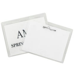 Image for C-Line Pin Style Name Badges with Inserts, Clear, 3-1/2 x 2-1/4 Inches, Pack of 100 from School Specialty