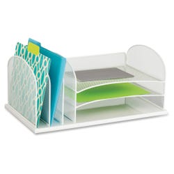 Image for Safco Onyx Desk 3 Tray 3 Upright Mesh Organizer, 19-1/2 x 11-1/2 x 8-1/4 Inches, White from School Specialty