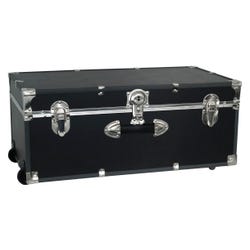 Image for Seward Collegiate Collection Footlocker Trunk with Wheels, 30 Inches, Black from School Specialty