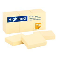 Highland™ Notes, 1-1/2 in x 2 in, Yellow, Item Number 042195
