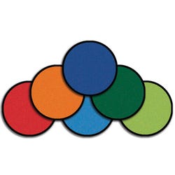 Image for Carpets for Kids KID$Value PLUS Mini Go Seating Carpet, Rounds, 16 Inch Rounds, Set of 12, Multicolored from School Specialty