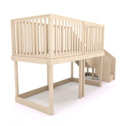Image for Childcraft Standard Height Basic Double Loft with Wood Rails, 144 x 48 x 74 Inches from School Specialty