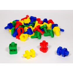 Image for Childcraft Toy Nuts and Bolts, Assorted Colors and Shapes, Set of 64 from School Specialty