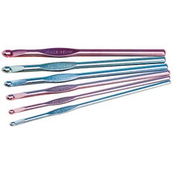 Image for Susan Bates Silvalume Aluminum Crochet Hook Set with Pouch, Assorted Size, Set of 6 from School Specialty