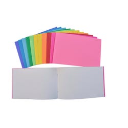 Image for School Smart Bright Blank Books, 5-1/2 x 8-1/2 Inches, Assorted Colors, 16 Sheets, Pack of 12 from School Specialty