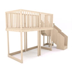 Image for Childcraft Extended Height Basic Double Loft with Wood Rails, 11 Feet 10-1/8 Inches x 4 Feet x 7 Feet 4 Inches from School Specialty