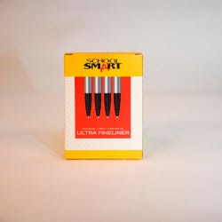 School Smart Fineliner Pen, 0.4 mm Ultra Thin Tip, Black, Pack of 12 Item Number 1593111