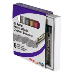 Image for Pentel Arts Oil Pastels, Assorted Metallic Colors, Set of 6 from School Specialty