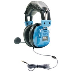 Image for HamiltonBuhl Deluxe Over-Ear Headset with Gooseneck Microphone and 3.5mm TRRS Plug, Blue from School Specialty