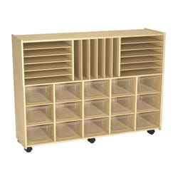 Image for Childcraft Mobile Store-and-Stack Storage Unit, Locking Casters, 15 Clear Trays, 47-3/4 x 14-1/4 x 36 Inches from School Specialty