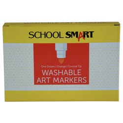 Image for School Smart Washable Art Markers, Conical Tip, Orange, Pack of 12 from School Specialty