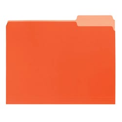 Image for School Smart Colored File Folders Two-Tone, Letter Size, 1/3 Cut Tabs, Orange, Pack of 100 from School Specialty