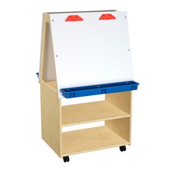 Childcraft Two-Sided Mobile Art Easel, 24-3/4 x 27-7/8 x 45 Inches, Item Number 2051343